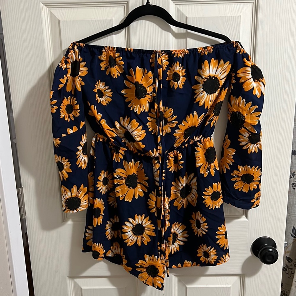 Sunflower Strapless Romper